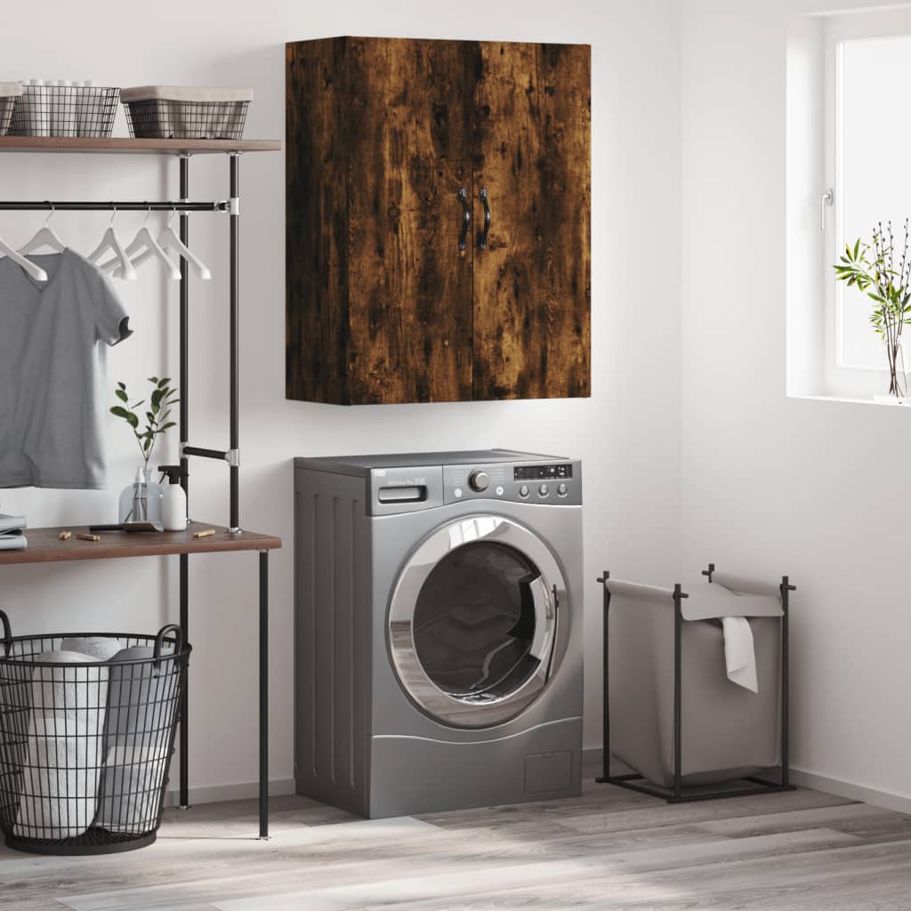 Berkfield Wall Mounted Cabinet Smoked Oak 69.5x34x90 cm Engineered Wood