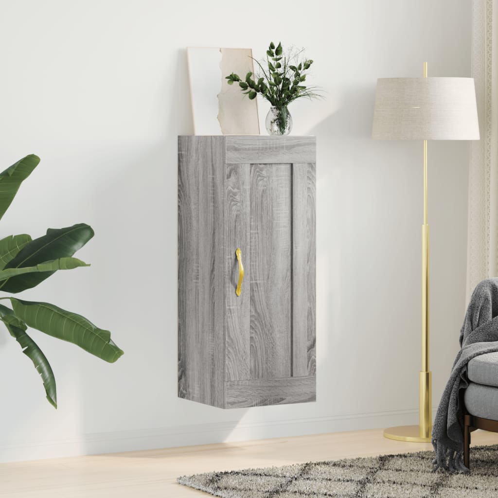 Berkfield Wall Mounted Cabinet Grey Sonoma 34.5x34x90 cm Engineered Wood