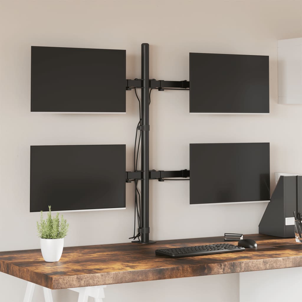 Berkfield Monitor Mount Black Steel VESA 75/100 mm