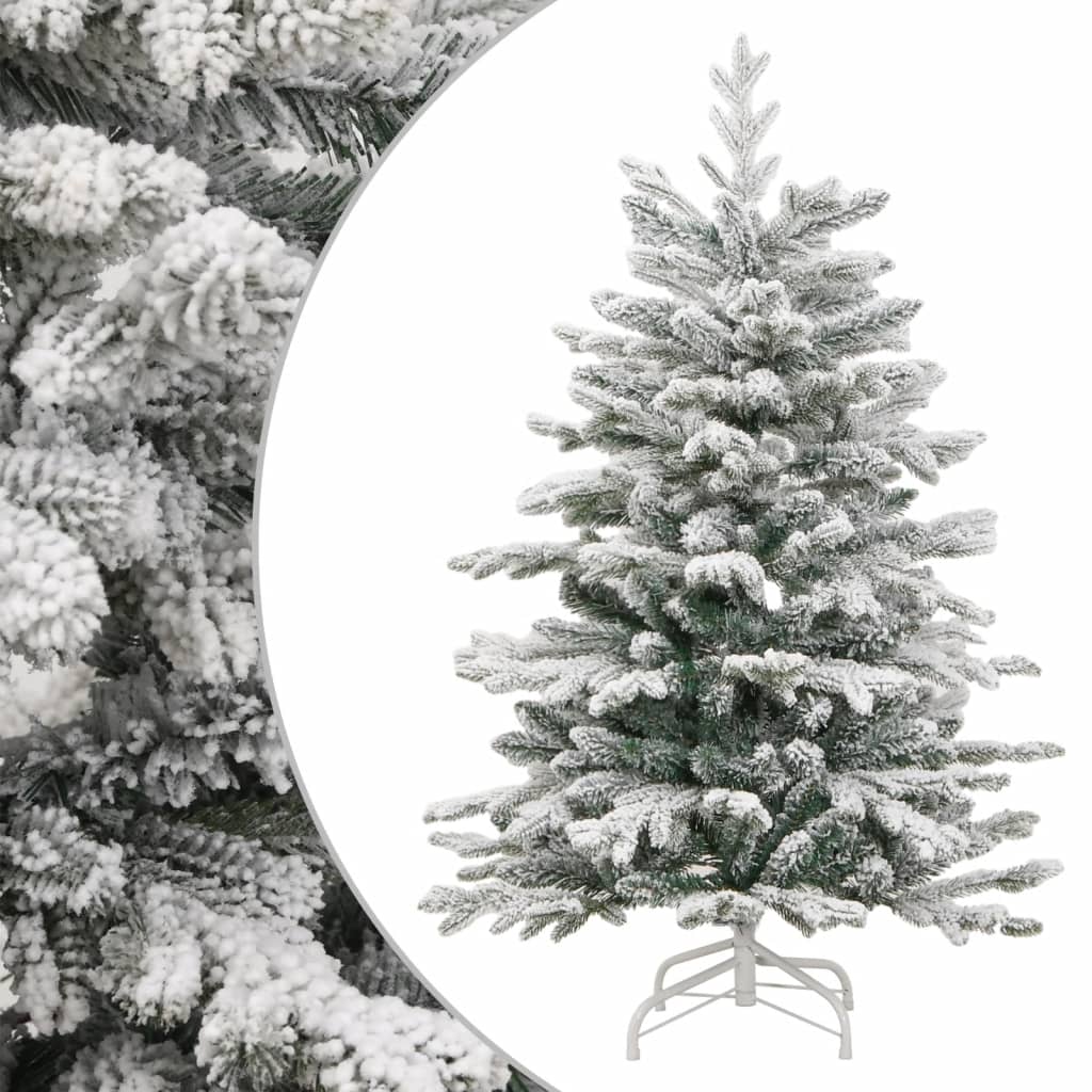 Berkfield Artificial Hinged Christmas Tree with Flocked Snow 150 cm