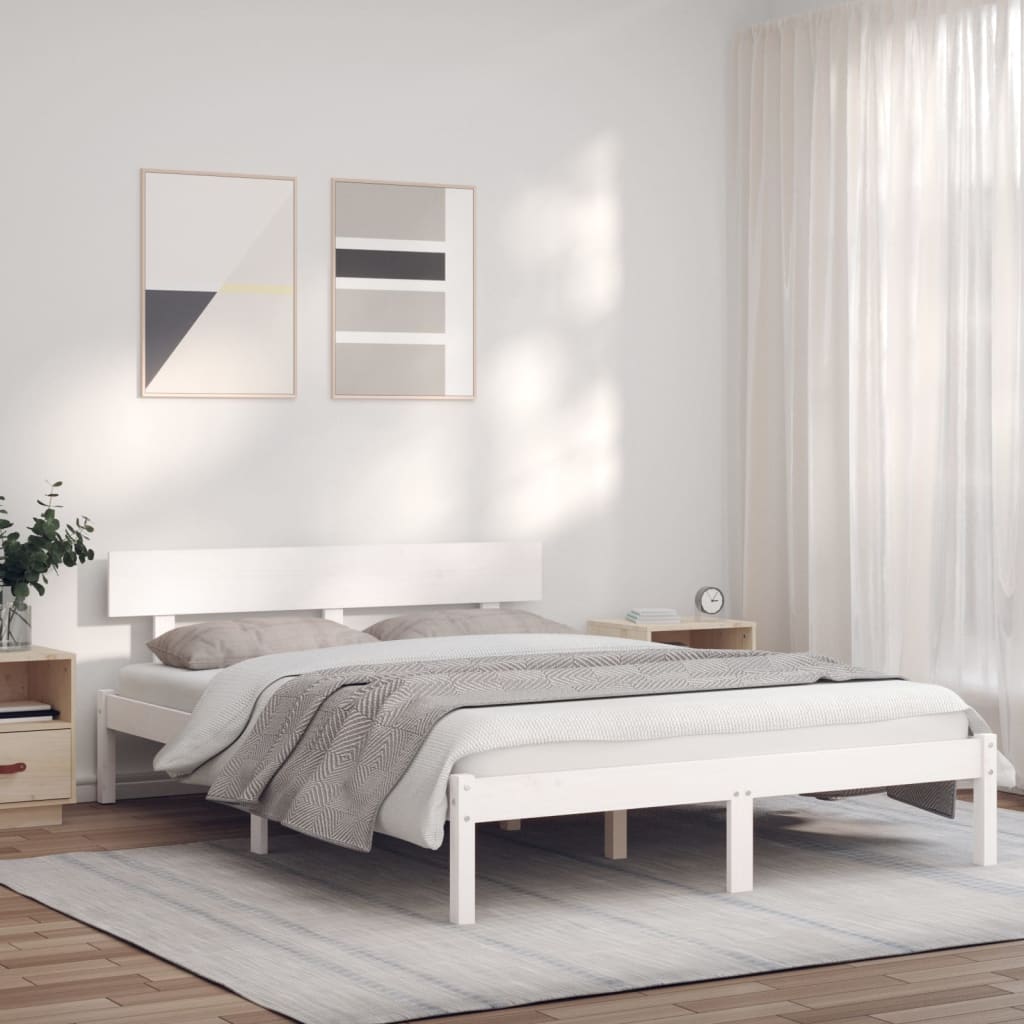 Berkfield Bed Frame White 120x200 cm Solid Wood Pine