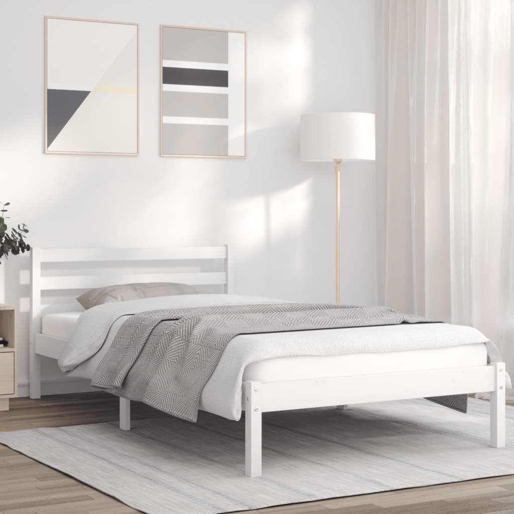 Berkfield Bed Frame White 90x200 cm Solid Wood Pine