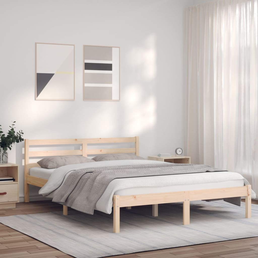 Berkfield Bed Frame 150x200 cm Solid Wood Pine 5FT King