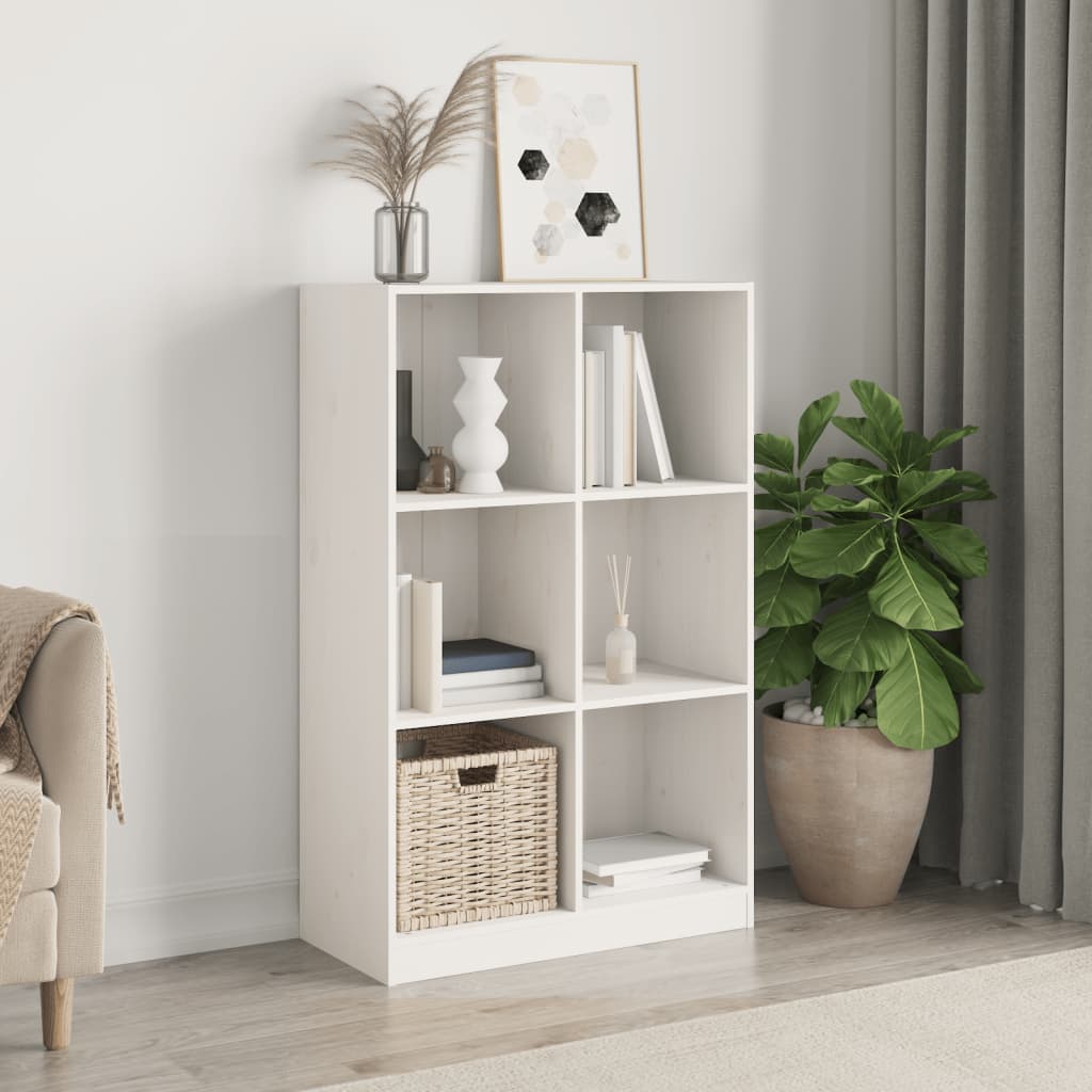 Berkfield Bookcase White 70x33x110 cm Solid Wood Pine