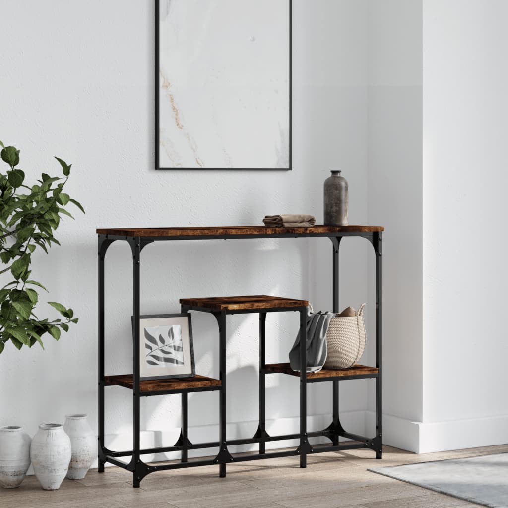 Berkfield Console Table Smoked Oak 89.5x28x76 cm Engineered Wood