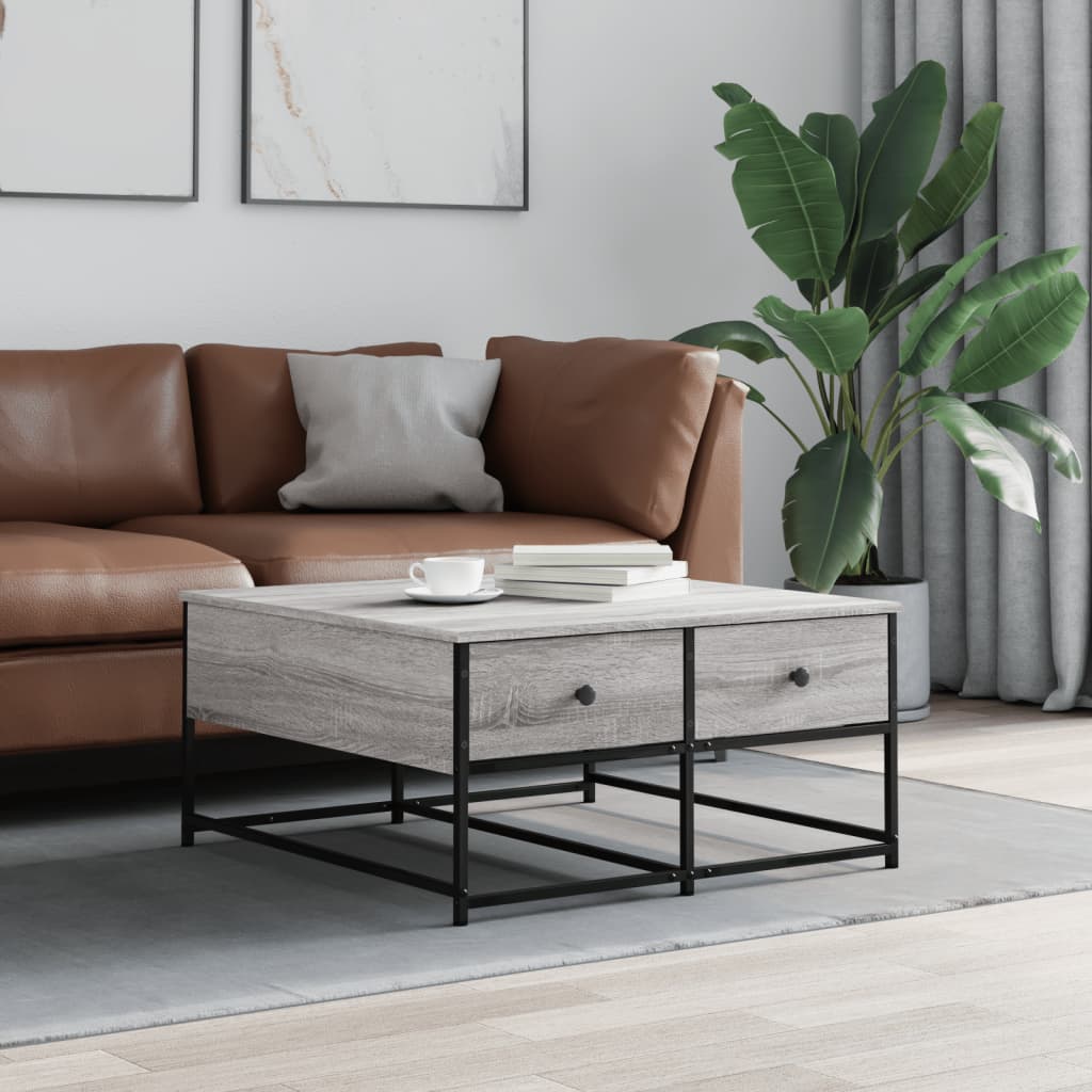 Berkfield Coffee Table Grey Sonoma 80x80x40 cm Engineered Wood
