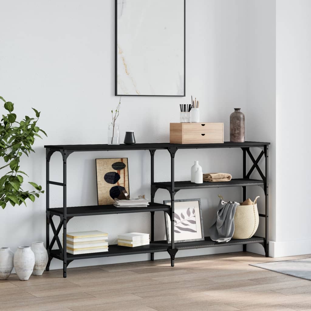 Berkfield Console Table Black 150x29x76.5 cm Engineered Wood