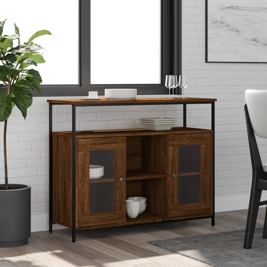 Berkfield Sideboard Brown Oak 100x35x80 cm Engineered Wood