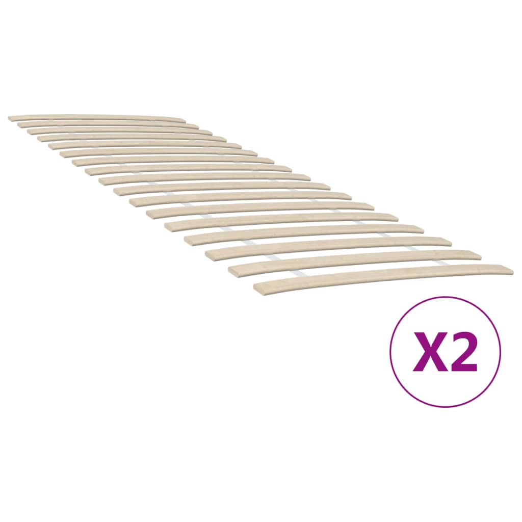 Berkfield Slatted Bed Bases with 34 Slats 2 pcs 70x200 cm
