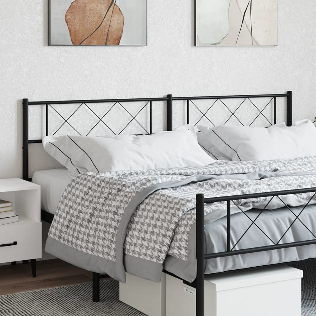 Berkfield Metal Headboard Black 166x90 cm
