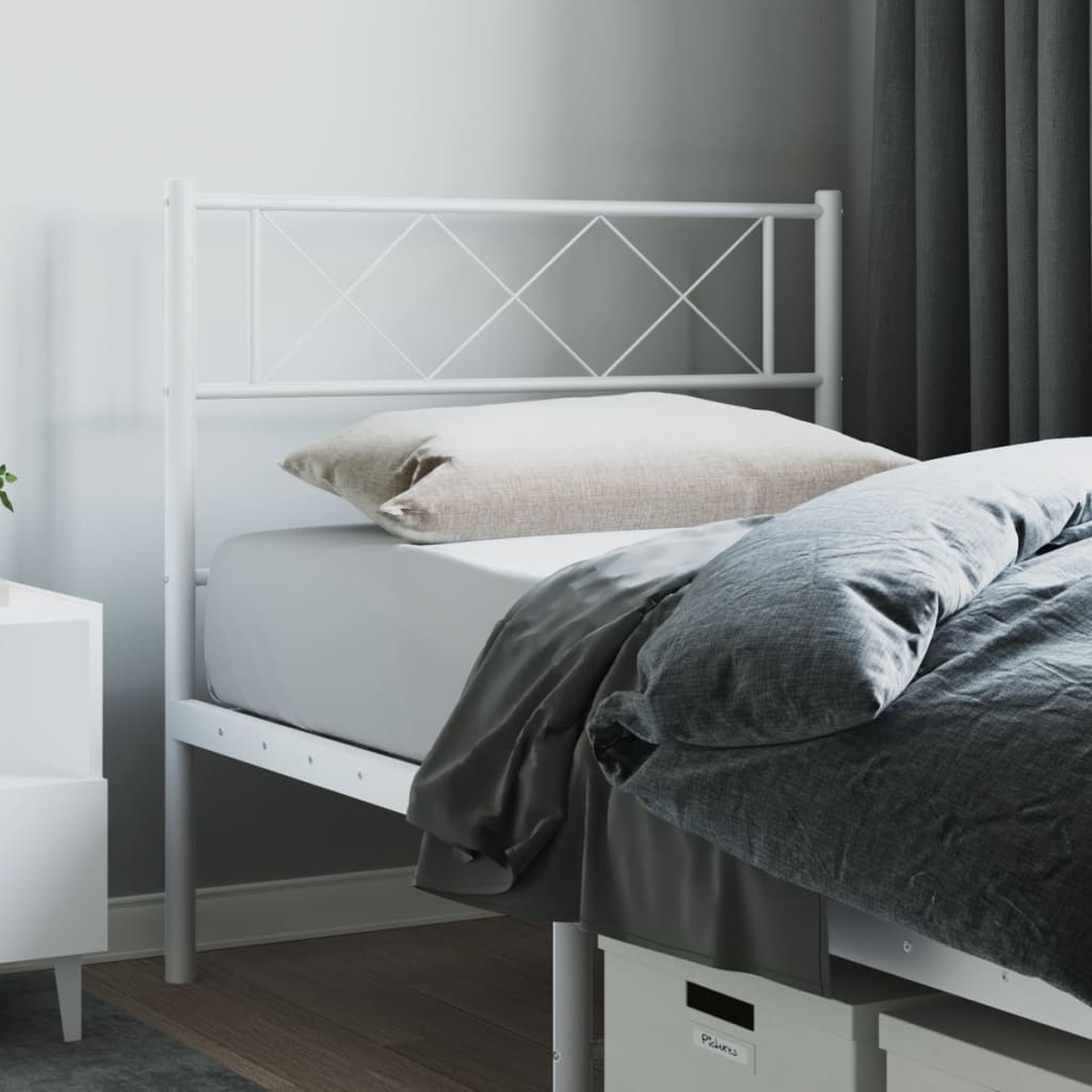 Berkfield Metal Headboard White 85x90 cm