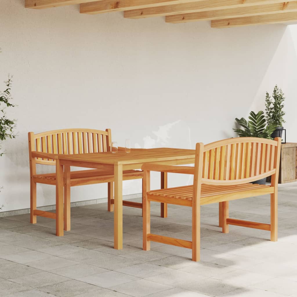 Berkfield 3 Piece Garden Dining Set Solid Wood Teak