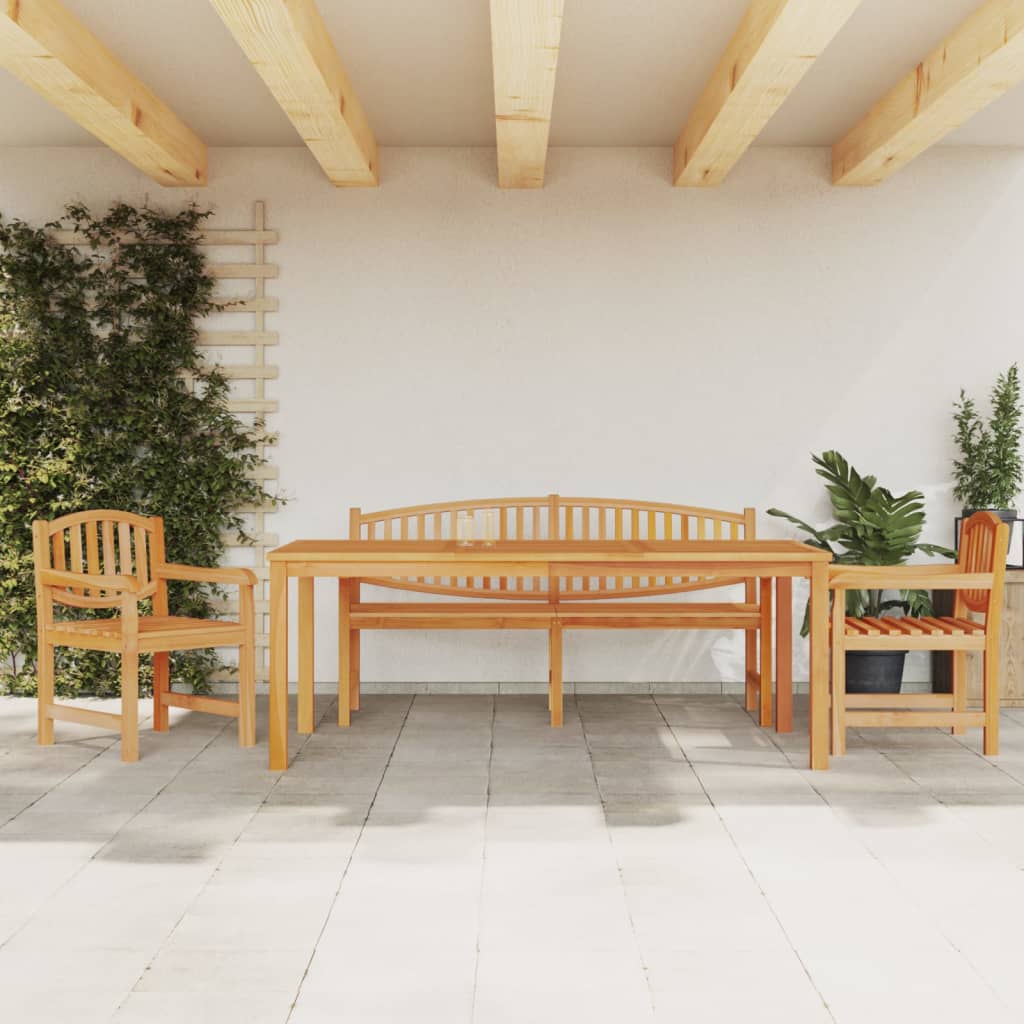 Berkfield 4 Piece Garden Dining Set Solid Wood Teak