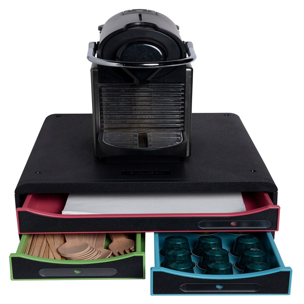 Exacompta Small-Box Desktop Drawer Set Black Office with 3 Drawers Black