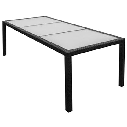 Berkfield 9 Piece Outdoor Dining Set with Cushions Poly Rattan Black