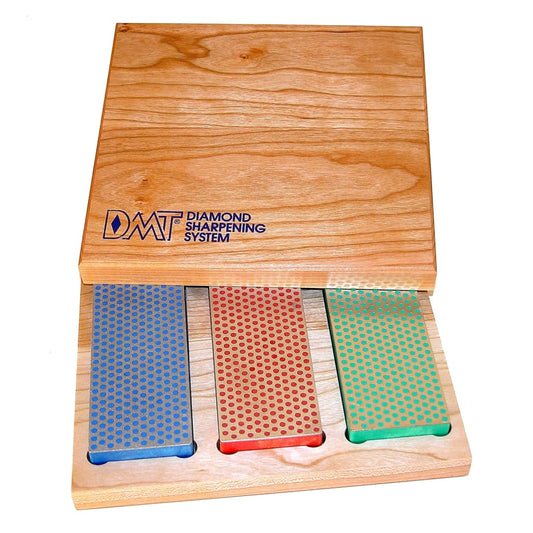 DMT 3-Piece Diamond Sharpener Set Whetstone in Wooden Box