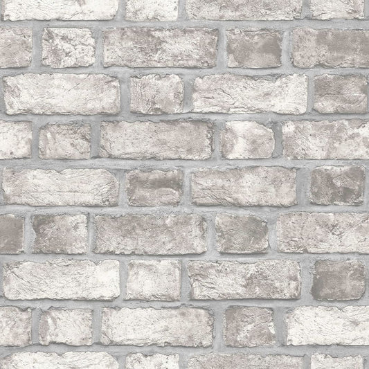 Noordwand Homestyle Wallpaper Brick Wall Grey and Off-white