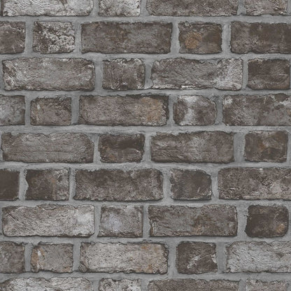 Noordwand Homestyle Wallpaper Brick Wall Black and Grey