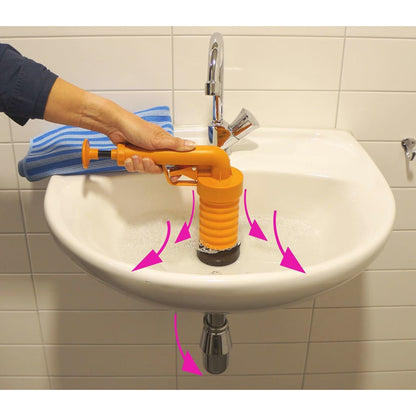 Drain Buster Handheld Drain Plunger Orange and Black