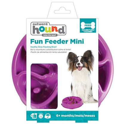 Outward Hound Mini Slow Feeder for Dogs Slo Bowl Purple