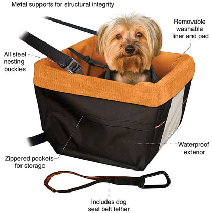 Kurgo Dog Booster Seat Skybox Black and Orange