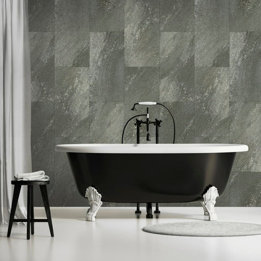Grosfillex Wallcovering Tile Gx Wall+ 11pcs Stone 30x60cm Dark Grey