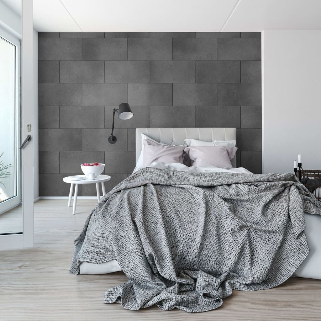 Grosfillex Wallcovering Tile Gx Wall+ 11pcs Wise Stone 30x60 cm Dark Grey
