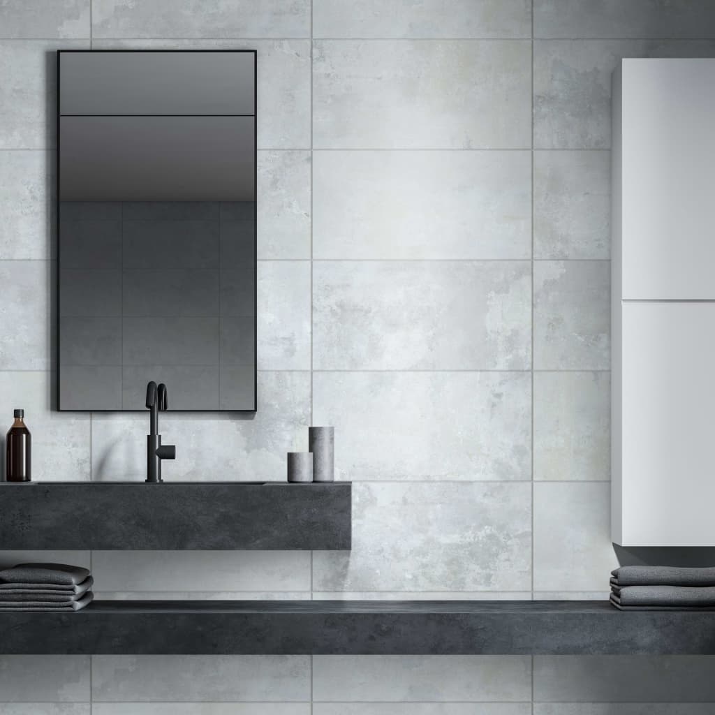 Grosfillex Wallcovering Tile Gx Wall+ 11pcs Boca Stone 30x60 cm Grey