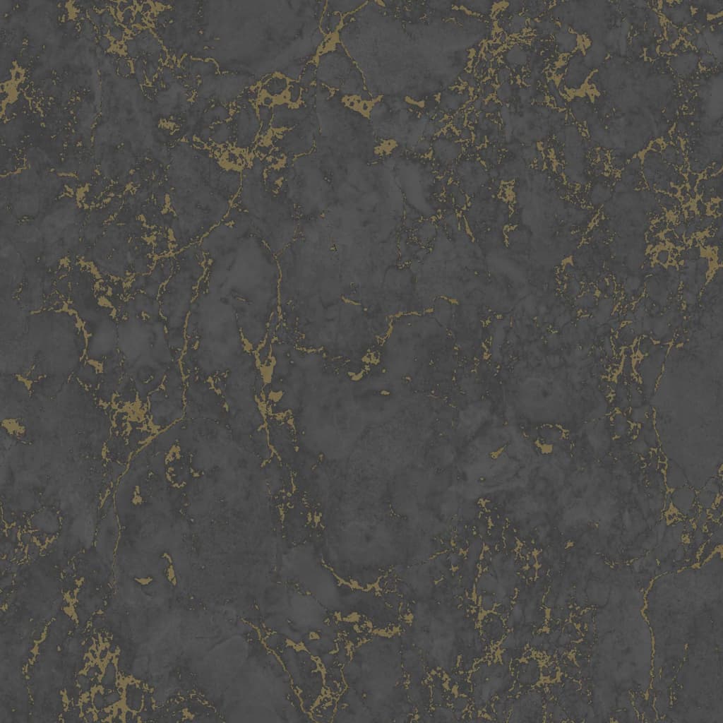 DUTCH WALLCOVERINGS Wallpaper Marble Black and Gold