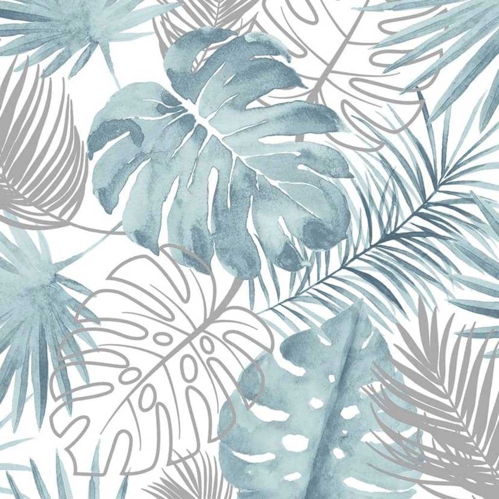 DUTCH WALLCOVERINGS Wallpaper Monstera Leaves Blue