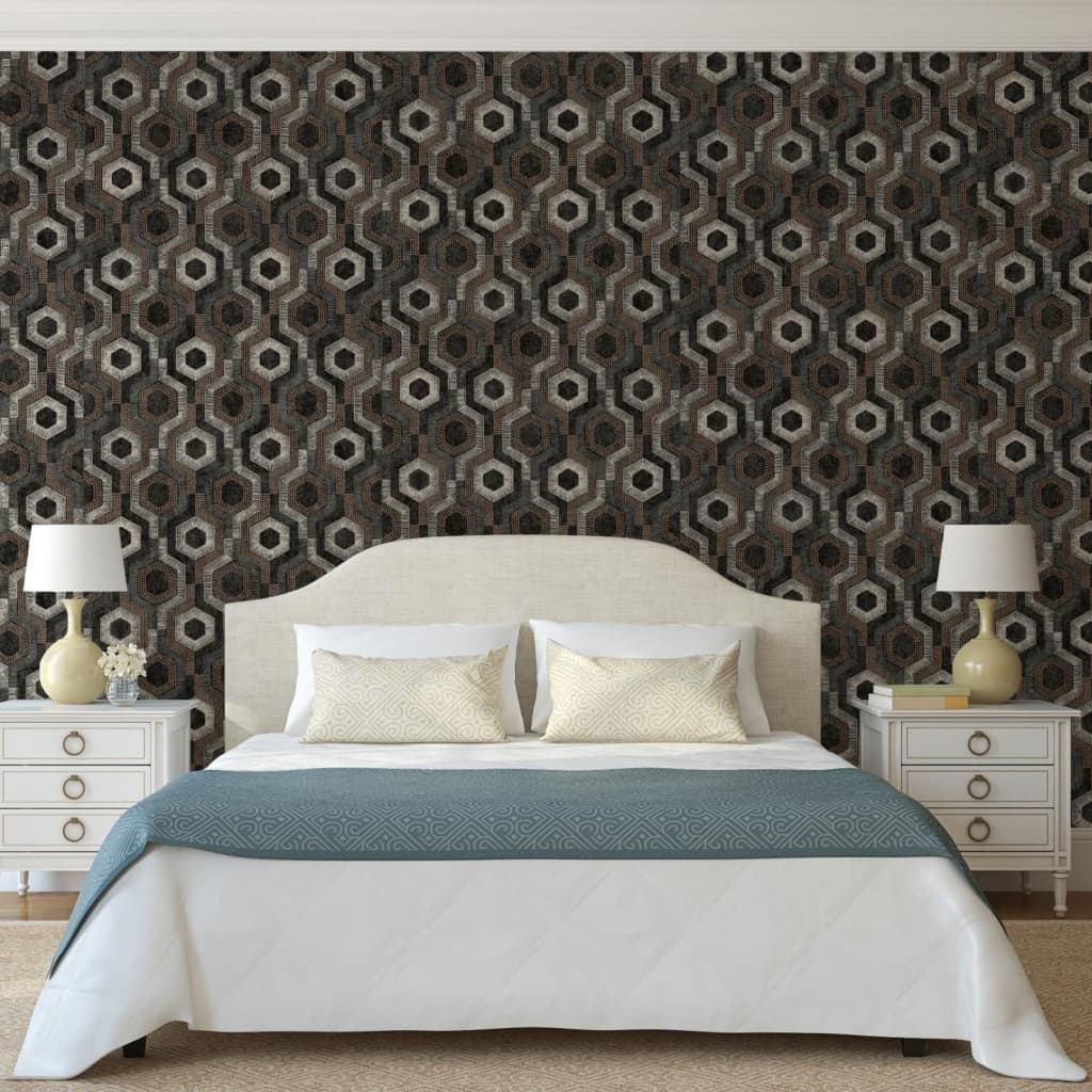 DUTCH WALLCOVERINGS Wallpaper Galactic Brown and Black