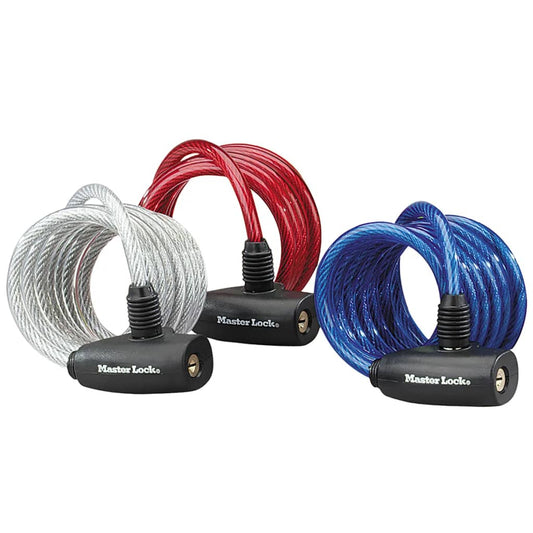Master Lock Three Piece Cable Lock Set Steel 1.8 m x 8 mm 8127EURTRI