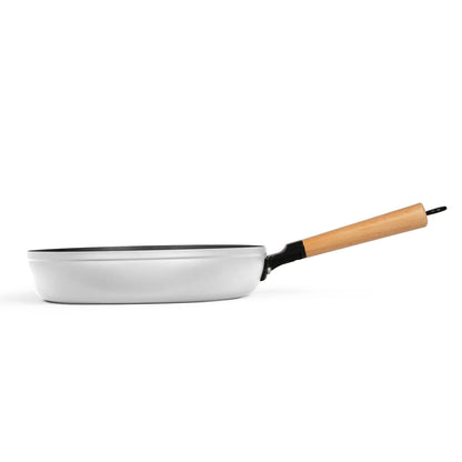 Livoo 2-Piece Frypan Set with Wooden Handles White