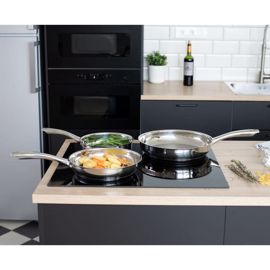 Livoo 3-Piece Frypan Set Stainless Steel Silver
