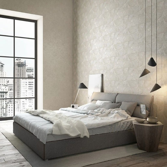 Noordwand Vintage Deluxe Wallpaper Graphic Circle Look Grey and Beige