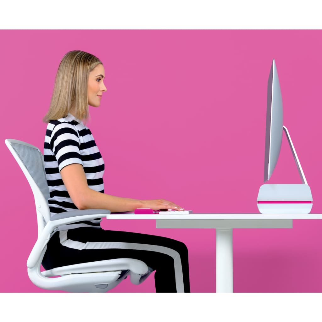 Leitz Adjustable Monitor Stand Ergo WOW Pink and White