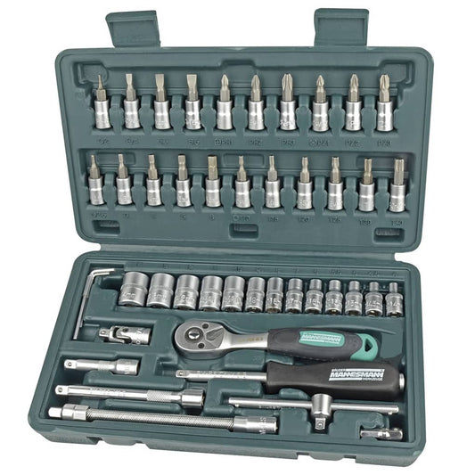 Br�_�”_der Mannesmann 46 Piece Ratcheting Socket Spanner Set 1/4" 2040