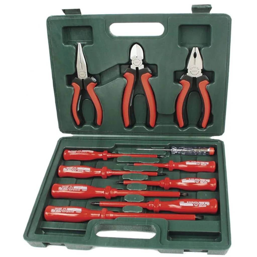 BrÌ_der Mannesmann 11 Piece VDE Screwdriver and Pliers Set 11240