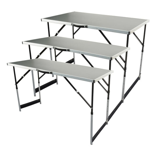 Br�_�”_der Mannesmann Multifunction Folding Table Set Aluminum 3 pcs