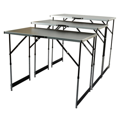 Br�_�”_der Mannesmann Multifunction Folding Table Set Aluminum 3 pcs
