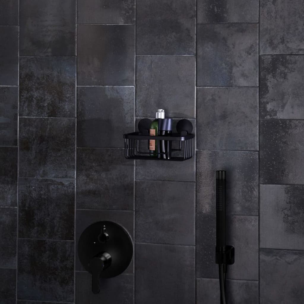 Kleine Wolke Shower Rack Rectangular Rocco Black