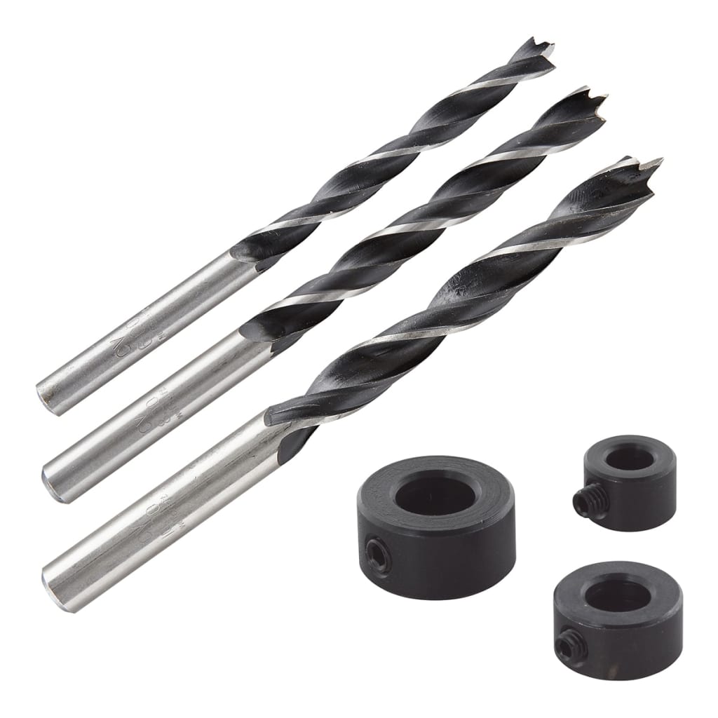 wolfcraft 3 Dowel Drills with Depth Stops 6, 8, 10 mm 2730000