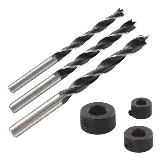 wolfcraft 3 Dowel Drills with Depth Stops 6, 8, 10 mm 2730000