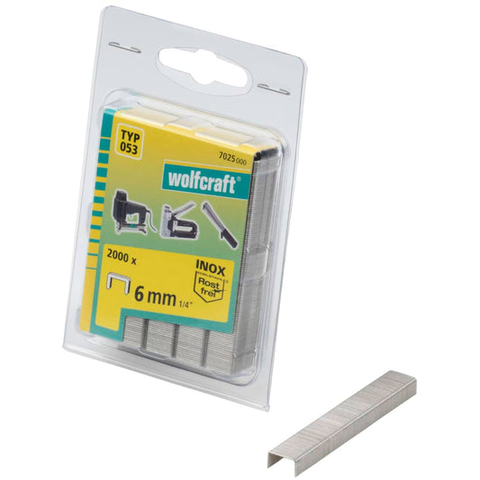 wolfcraft Broad Back Staples Type 053 2000 pcs 6 mm 7025000