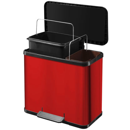 Hailo Pedal Bin Oko Duo Plus Size L 17 L+9 L Red 0630-240