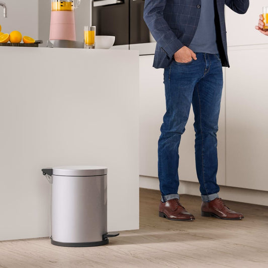 Hailo Pedal Bin Solid M 12L Silver