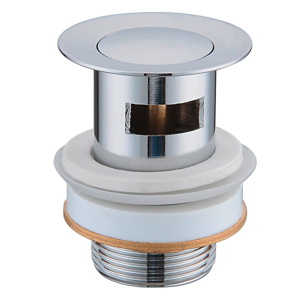 SCHÌÏTTE Waste Cap with Overflow Clic-Clac Brass