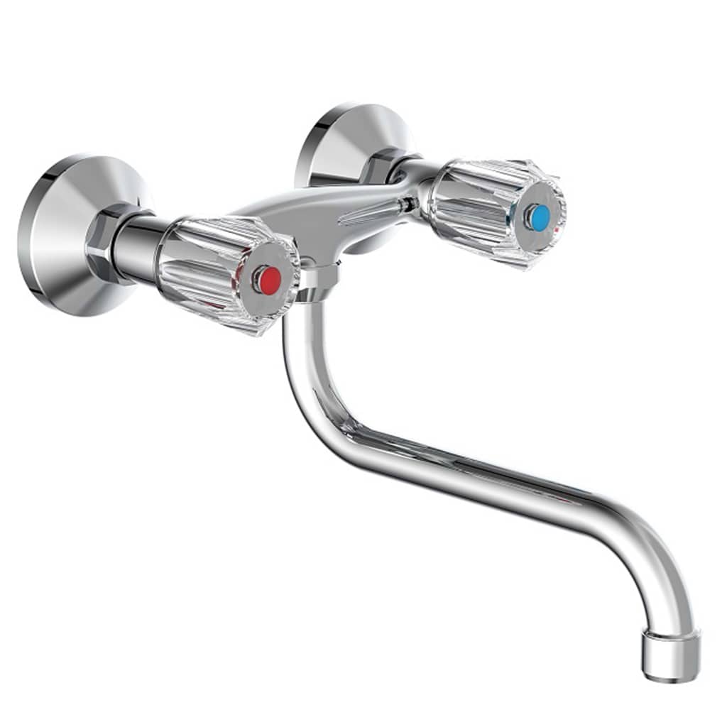 SCHÌÏTTE 2-Handle Wall Sink Mixer BRILLANT Chrome