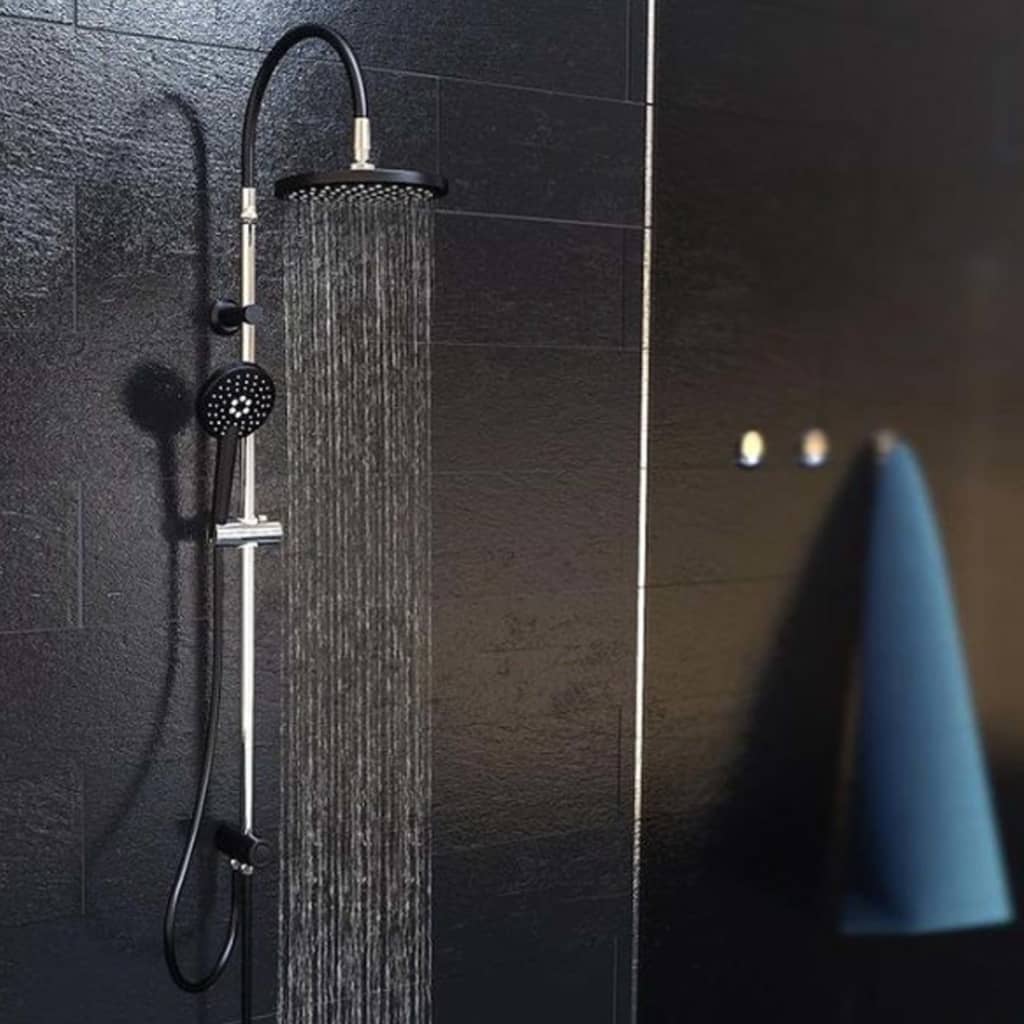 SCH�_�”��TTE Overhead Shower Set MATAO RAIN Chrome-Matt Black