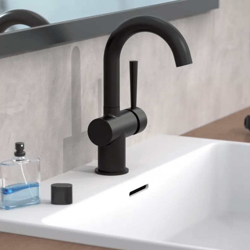SCH�_�”��TTE Basin Mixer CORNWALL with Lateral Handle Matte Black